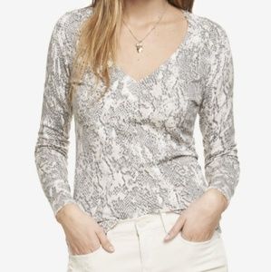 🎉 HP🎉 Express studded snake-print V-neck sweater